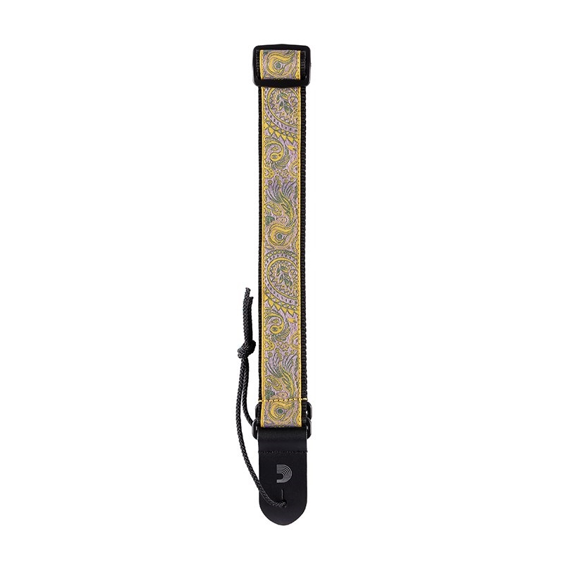 D’Addario ジャカードウクレレストラップ 15UKE04(ペイズリー、黄色/紫) ダダリオ 画像1