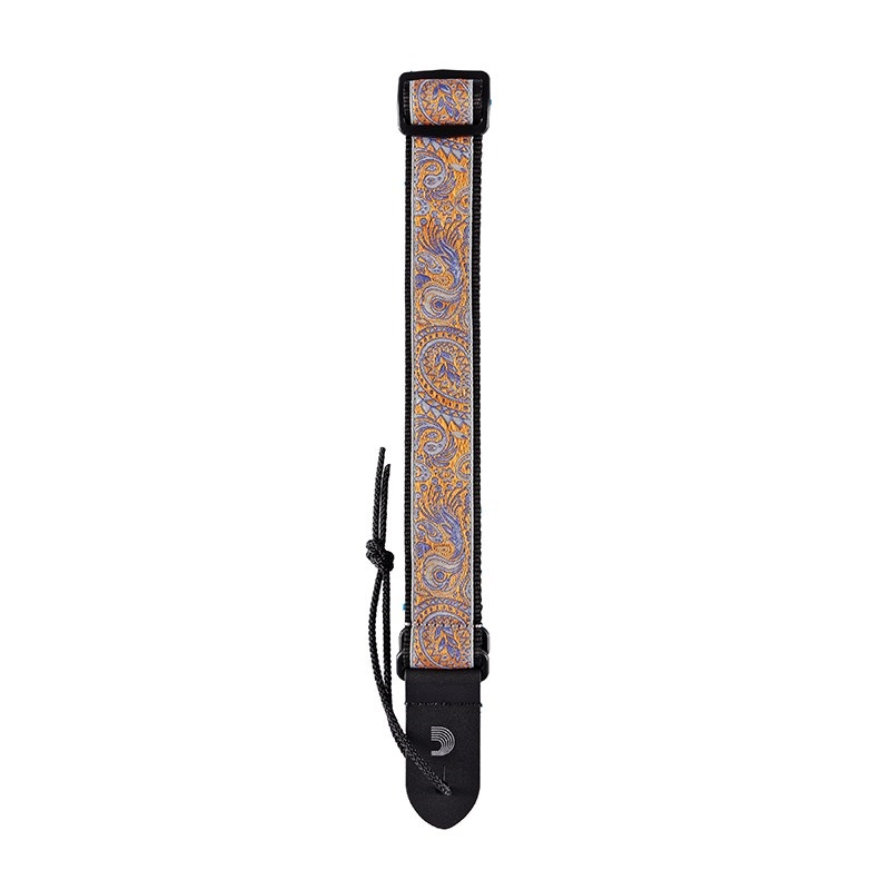 D’Addario ジャカードウクレレストラップ 15UKE05(ペイズリー、グレー/オレンジ) ダダリオ 画像1