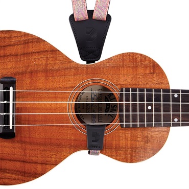D’Addario クレードル ジャカード ウクレレ ストラップ 19UKE05(ペイズリー、ピンク/グリーン) ダダリオ 画像1