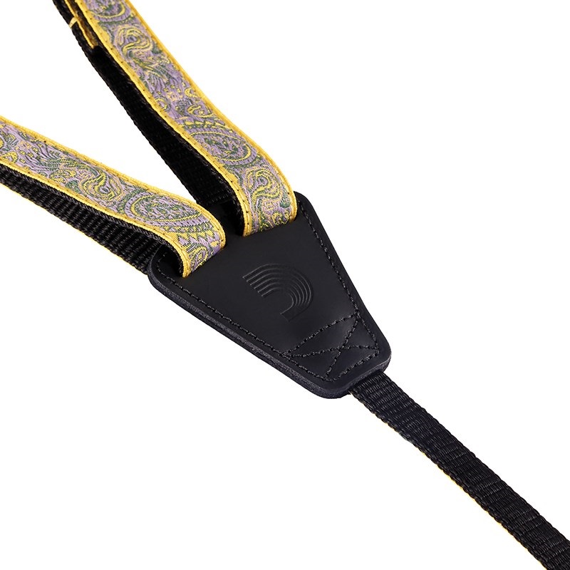 D’Addario クレードル ジャカード ウクレレ ストラップ 19UKE06(ペイズリー、黄色/紫) ダダリオ 画像2