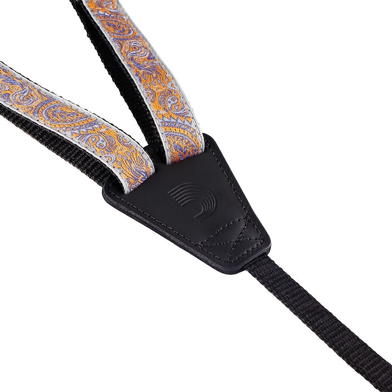 D’Addario クレードル ジャカード ウクレレ ストラップ 19UKE07(ペイズリー、グレー/オレンジ) ダダリオ 画像2