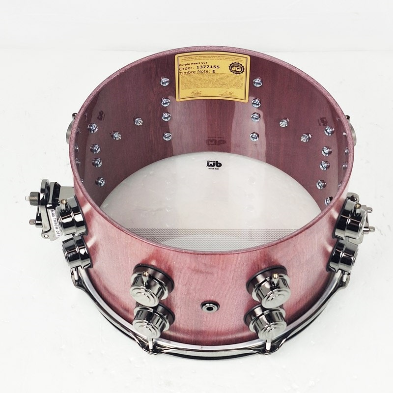 dw DRU20712SSNRN101[Collector's Pure Purpleheart Snare Drum VLT Shell 12×7 - Natural Satin Oil w/Black Nickel Hardware] 画像8