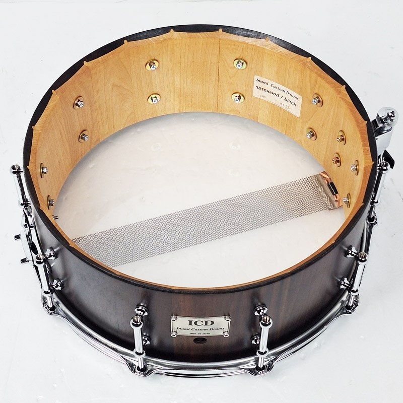 Inami Custom Drums ICD Rose/Birch Mix Stave Snare Drum 14×5.5【MADE IN JAPAN】 画像8