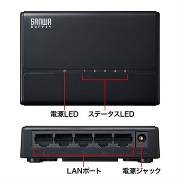 SANWA SUPPLY LAN-SWHP501BK (スイッチングハブ)(サンワサプライ) 画像2