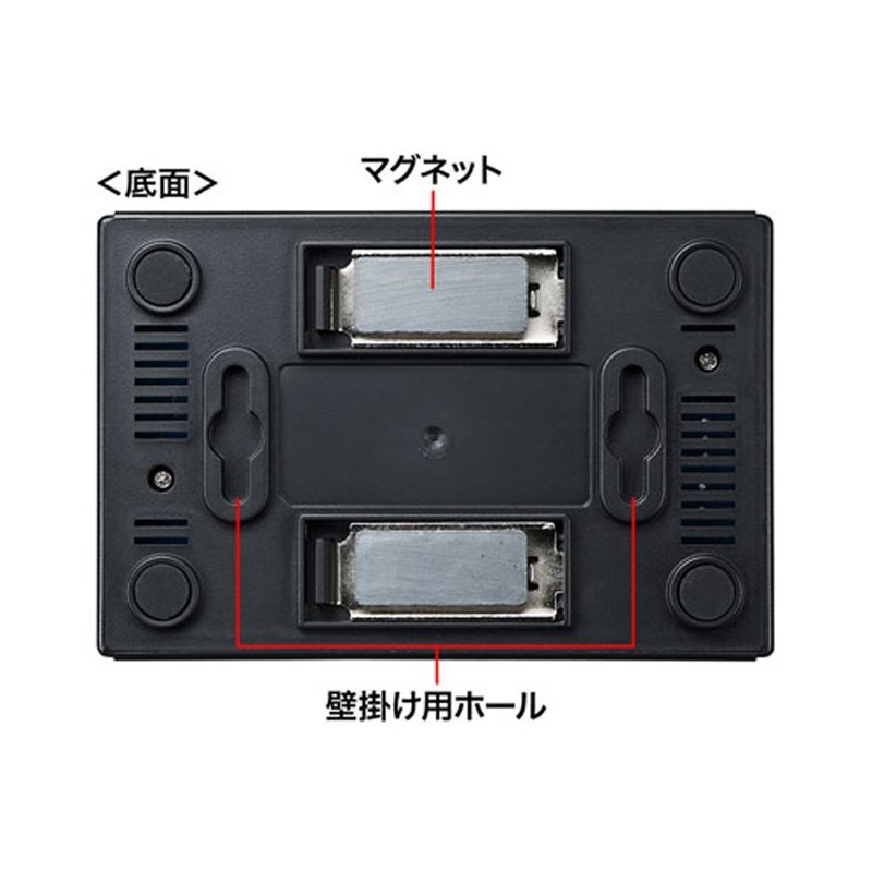 SANWA SUPPLY LAN-SWHP501BK (スイッチングハブ)(サンワサプライ) 画像3
