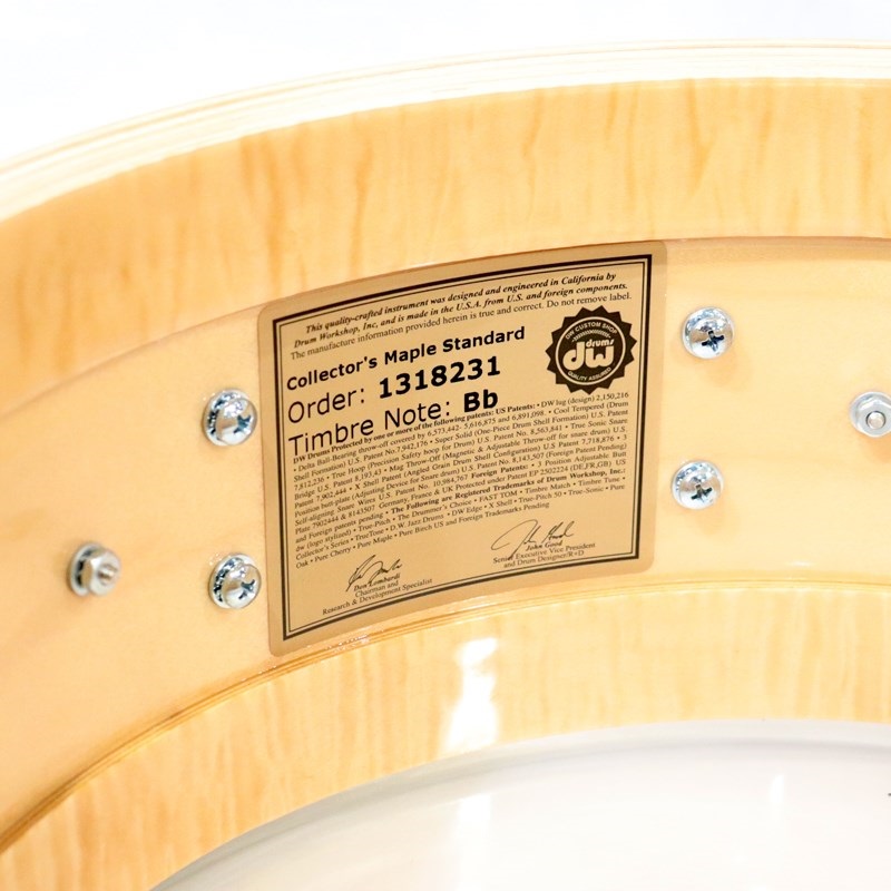 dw DRSO0614SSC107 [Collector's Pure Maple Snare Drum Standard Shell 14''×6'' - Ebony Satin Oil] 画像8
