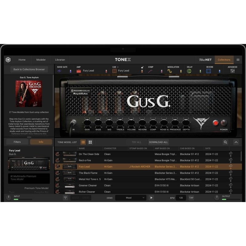 IK Multimedia TONEX Gus G. Tone Asylum (アイケーマルチメディア)(トーンエックス)(ガスジー)(代引不可)(オンライン納品) 画像1