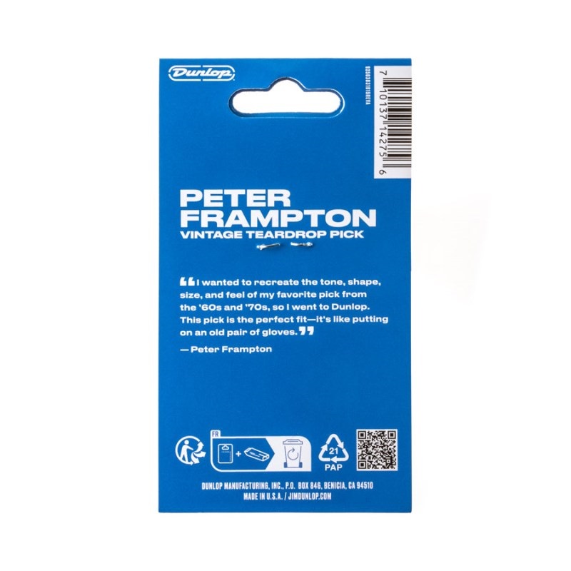 Dunlop (Jim Dunlop) PETER FRAMPTON VINTAGE JAZZ TEARDROP PICK [PF599P] 画像1