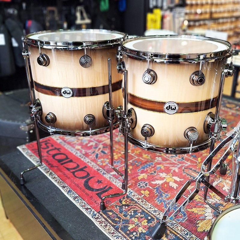 dw Collector's Pure Maple ''333'' Shell 6pc Drum Kit [BD22，FT16&14，TT12&10，SD14/Quick Candy Black Burst over Italian Sycamore Exotic Veneer - Ziricote Inlay w/ Gold Leaf Pinstripes]【イケベ楽器店創業50周年企画モデル！】 画像5