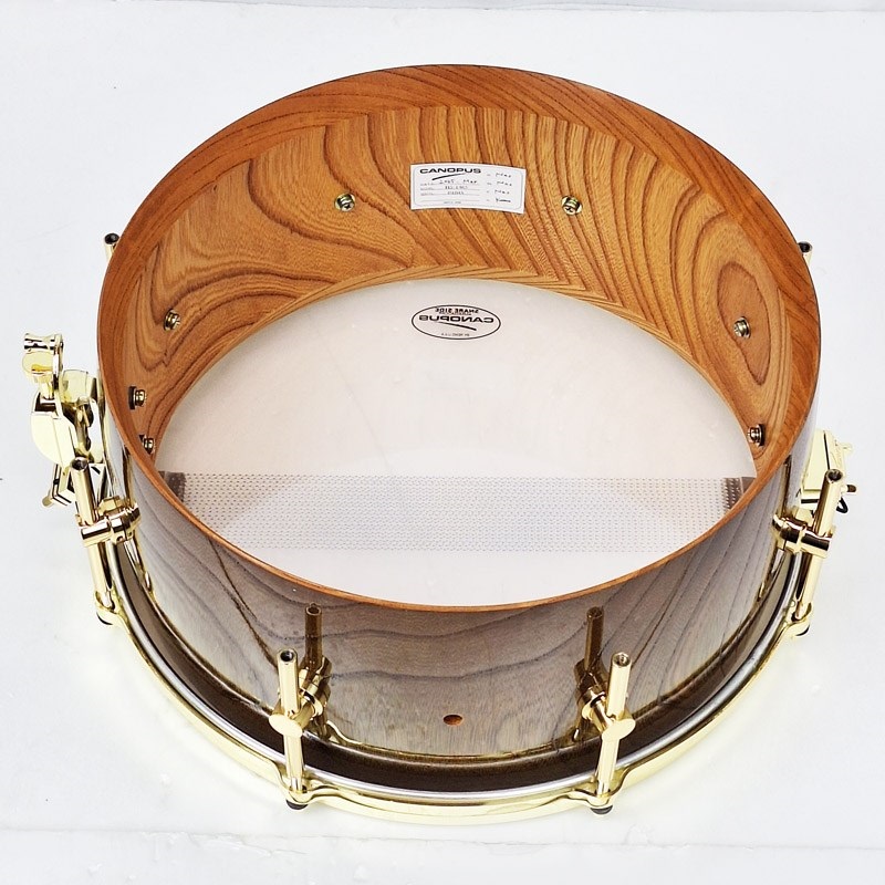 CANOPUS HS-1465-BR [Zelkova Snare Drum 14×6.5/Gold Hardware]【Aerial Case（エアリアルケース）付属】 画像8