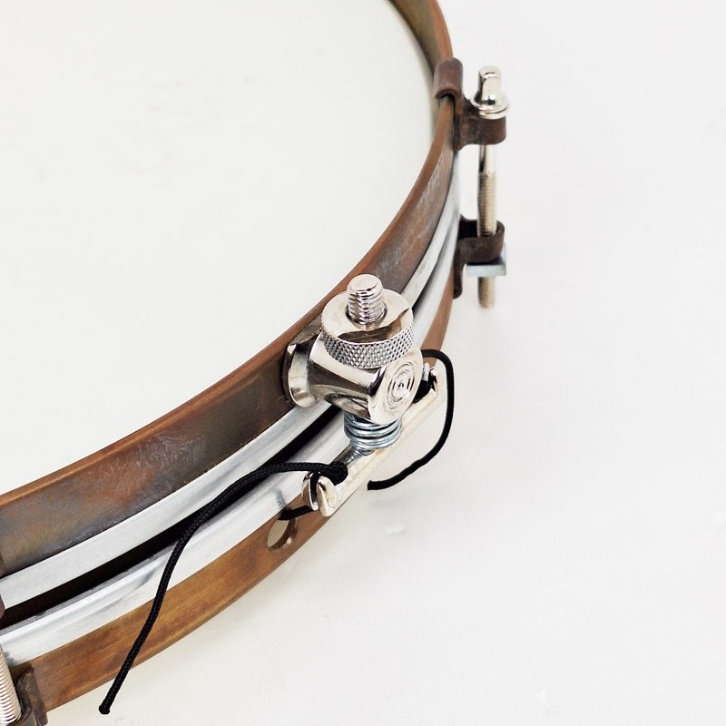 A&F Drum Co USED 中古 Pancake 14 x 1.5 Raw Brass Snare Drum [Single Tension，No Lugs， with Brass Single Hoops] 画像5