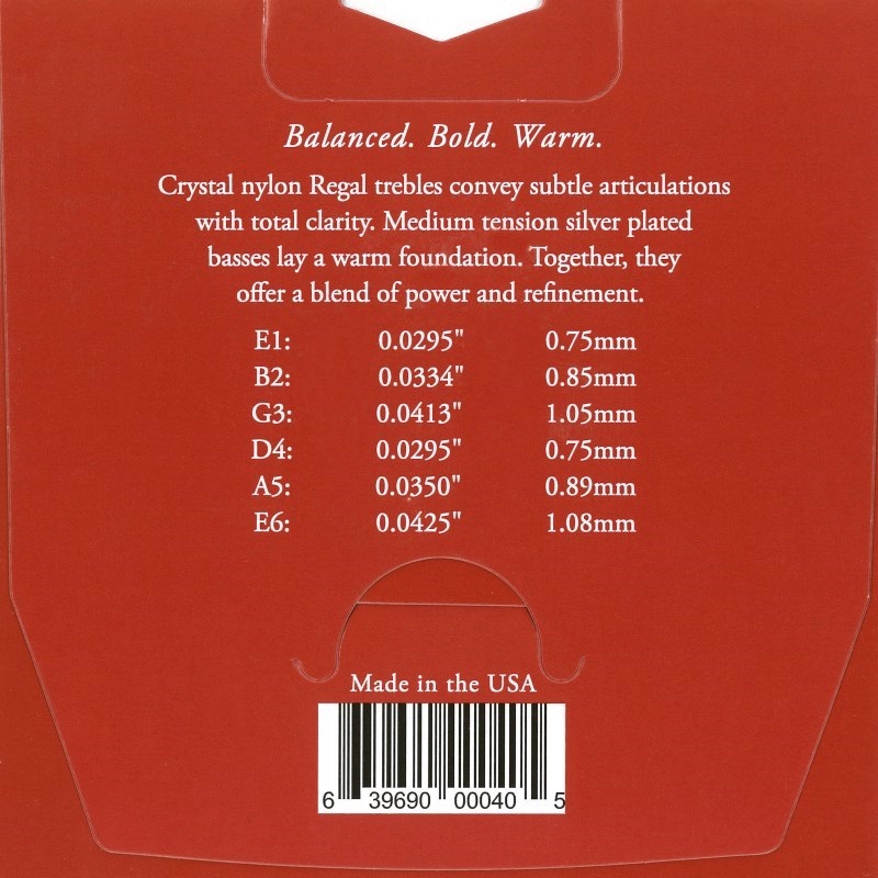 AUGUSTINE 【特価】【創業50周年大決算SALE】REGAL/RED SET MEDIUM TENSION オーガスティン 画像1