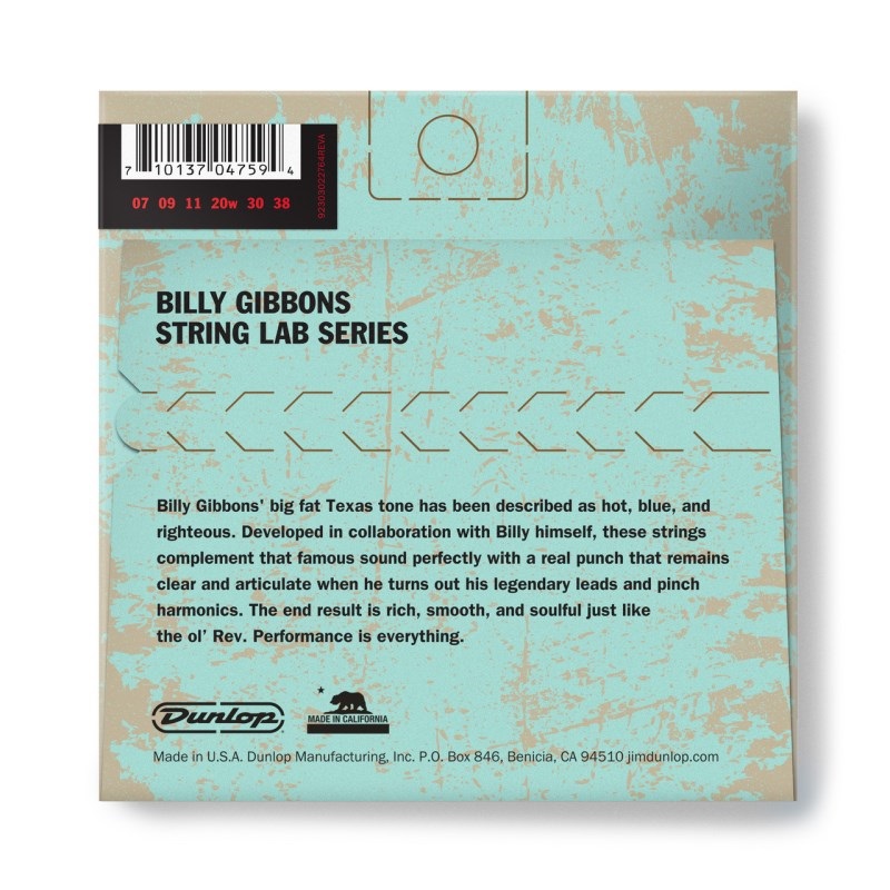 Dunlop (Jim Dunlop) BILLY GIBBONS CUSTOM REV WILLY'S GUITAR STRINGS 07-38 [RWN0738] 画像1