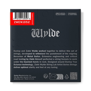 Dunlop (Jim Dunlop) ZAKK WYLDE STRING LAB ELECTRIC GUITAR STRINGS 10-52 [ZWEN1052] 画像1