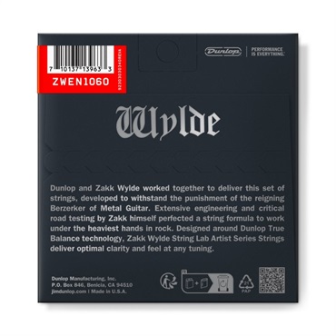 Dunlop (Jim Dunlop) ZAKK WYLDE STRING LAB ELECTRIC GUITAR STRINGS 10-60 [ZWEN1060] 画像1