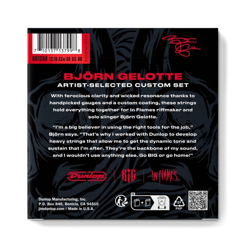 Dunlop (Jim Dunlop) BJORN GELOTTE ARTIST-SELECTED CUSTOM GUITAR STRINGS 12-68 [BIG1268] 画像1