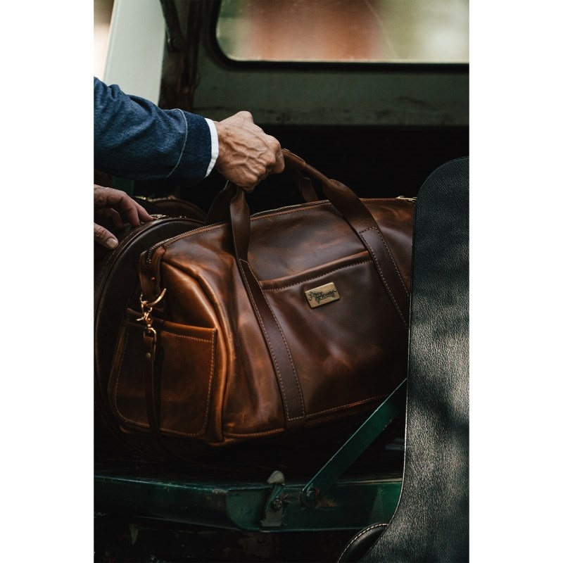 Gibson Lifton Leather Duffle Bag， Brown[LIFTON-DUF-BRN] 画像6