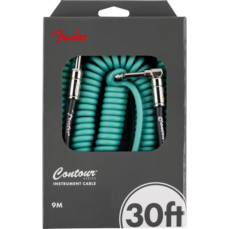 Fender USA CONTOUR SERIES COIL INSTRUMENT CABLE 30FEET (SHERWOOD GREEN)(#0990573046) 画像1