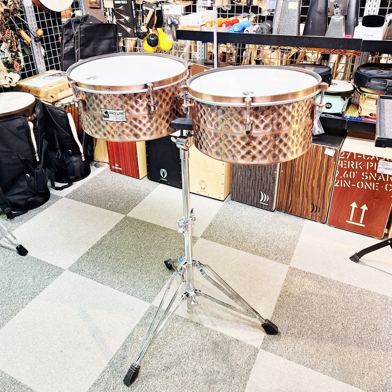 TOCA USED 中古 Pro Line Hand Hammered Steel Timbale Set [スタンド
