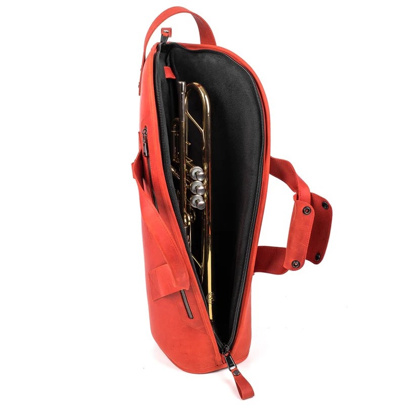MG Leather Work シングル トランペット用ソフトケース CrazyHorse Red (レッド)【史上最大決算セール】 画像6