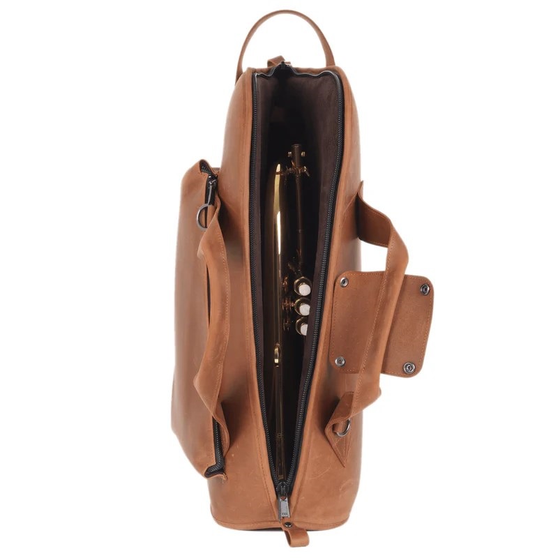 MG Leather Work シングル フリューゲルホルン用ソフトケース CrazyHorse LightBrown (ライトブラウン)【史上最大決算セール】 画像8