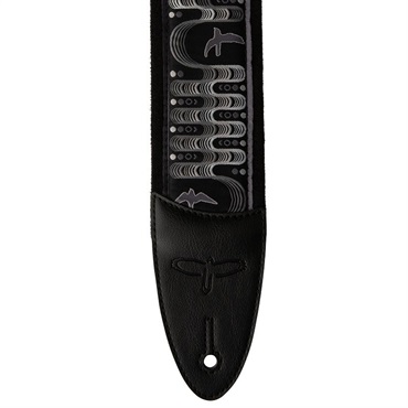 P.R.S. PRS 2.4inch Padded Guitar Strap w/FLASH Custom Jacquard Birds Wavelength (Charcoal) 画像1