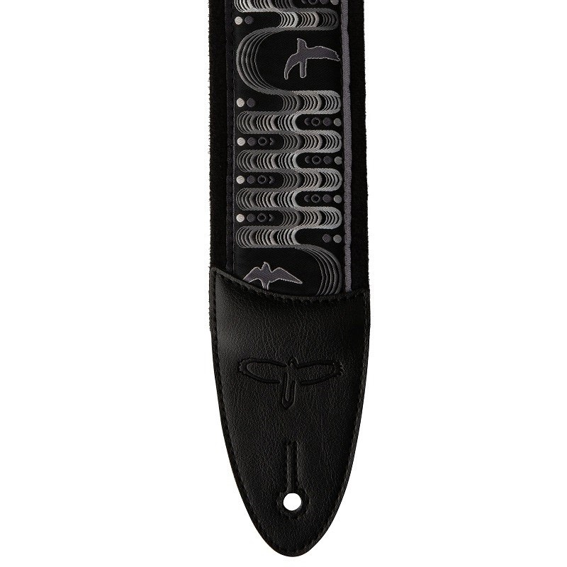 P.R.S. PRS 2.4inch Padded Guitar Strap w/FLASH Custom Jacquard Birds Wavelength (Charcoal) 画像1