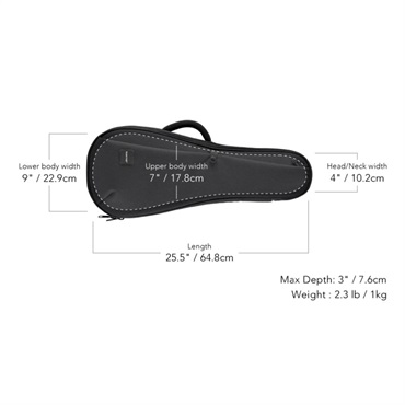 basiner Ukulele Case [ソプラノ・コンサートウクレレ用セミハードケース](ACME-UKC Charcoal Grey) 画像5