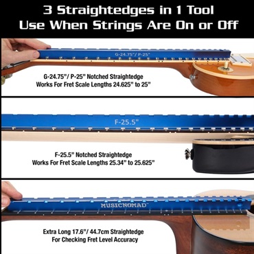 MUSIC NOMAD MN821 Tri-Beam 3  n 1 Dual Notched Straightedge 画像9