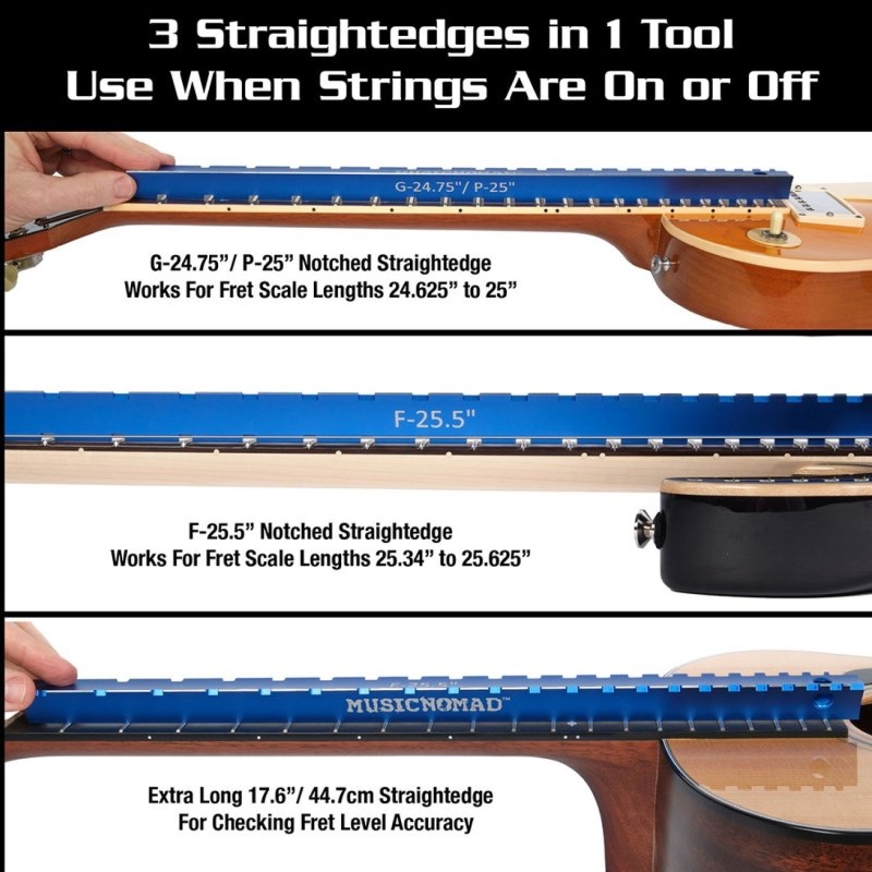 MUSIC NOMAD MN821 Tri-Beam 3  n 1 Dual Notched Straightedge 画像9