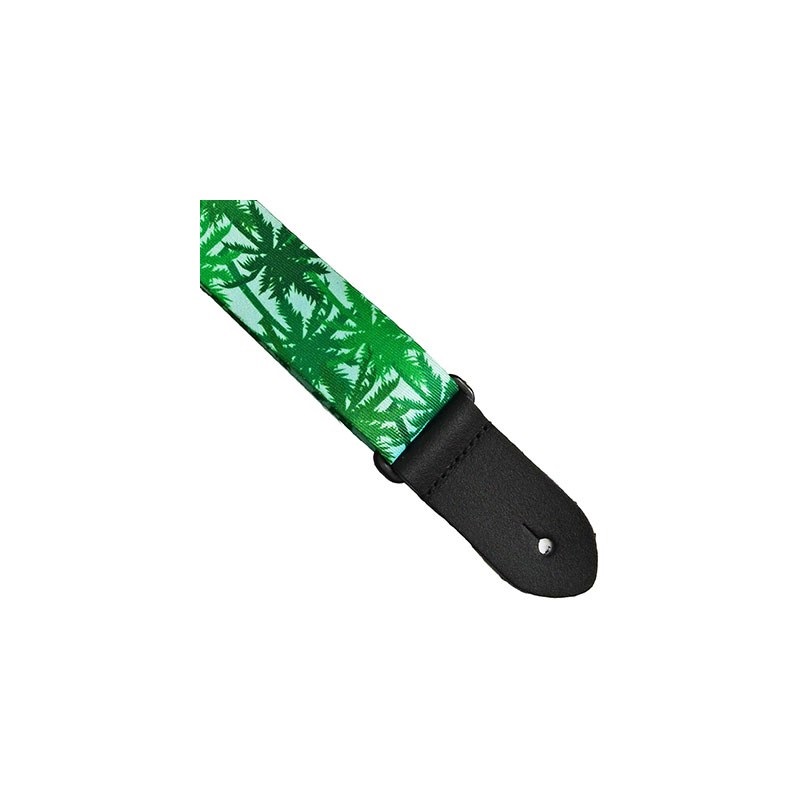 PERRI'S 【値下げ！！】【創業50周年大決算SALE】1.5  POLYESTER UKULELE STRAP - GREEN PALM TREES 画像1