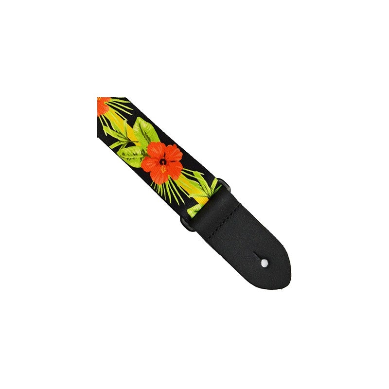 PERRI'S 1.5  POLYESTER UKULELE STRAP - HAWAIIAN HIBISCUS 画像1
