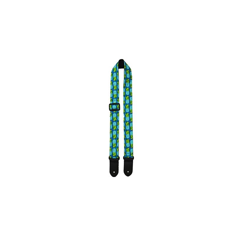 PERRI'S 【値下げ！！】【創業50周年大決算SALE】1.5  FABRIC UKULELE STRAP - TURQUOISE PINEAPPLES 画像1