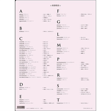 PRIMA 大きなｻｲｽﾞの音楽用語ﾌｧｲﾙ(ﾋﾟﾝｸ)　PRSP-41 画像1