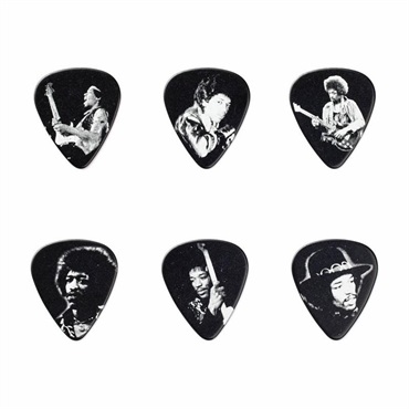 Dunlop (Jim Dunlop) JHPT06M JIMI HENDRIX SILVER PORTRAIT MEDIUM PICK TIN ピック6枚入り缶パッケージ 画像1