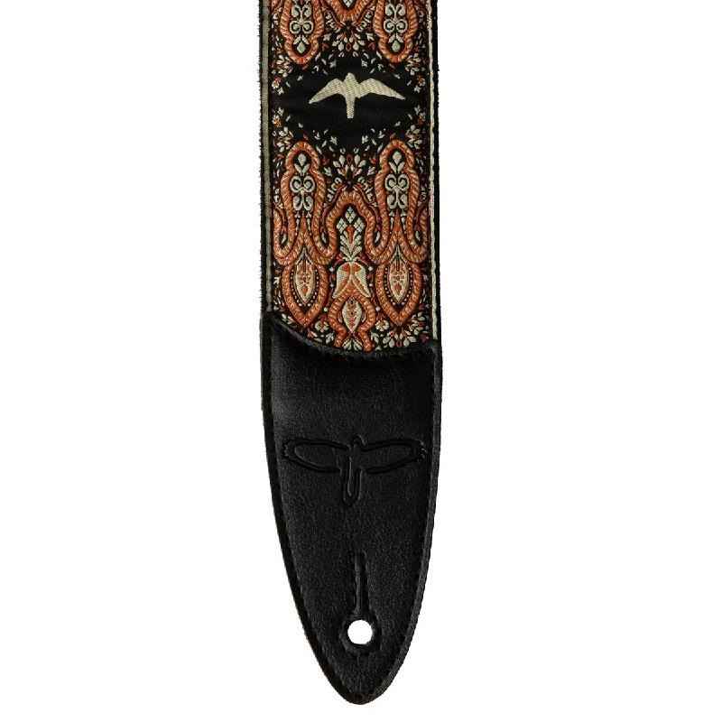 P.R.S. PRS 2inch Guitar Strap Custom Jacquard Birds Fleur (Peach) 画像1