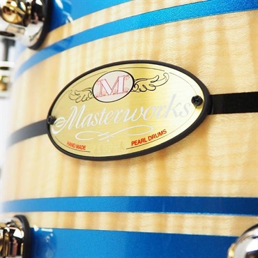 Pearl 【創業50周年大決算SALE】Masterworks Snare Drum 14×7 - Gloss Natural Sycamore w/Metallic Blue Stripe and Ebony Inlay/Ninickel Finish Parts [MWAC1470S-N]【店頭展示特価品】 画像2