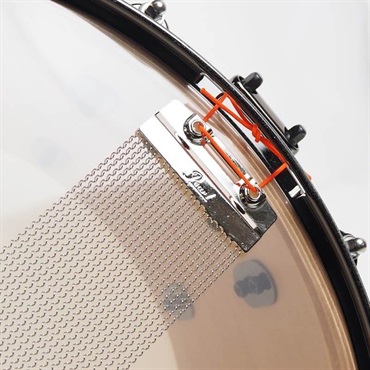 Pearl 【創業50周年大決算SALE】Masterworks Snare Drum 14×7 - Gloss Natural Sycamore w/Metallic Blue Stripe and Ebony Inlay/Ninickel Finish Parts [MWAC1470S-N]【店頭展示特価品】 画像8