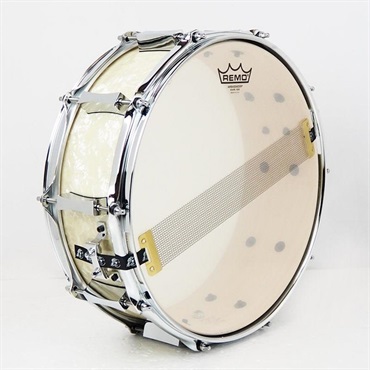 PORK PIE 【最安SALE】8ply Maple Snare Drum 14×5 - Vintage White Marine Pearl Wrap【店頭展示特価品】 画像4
