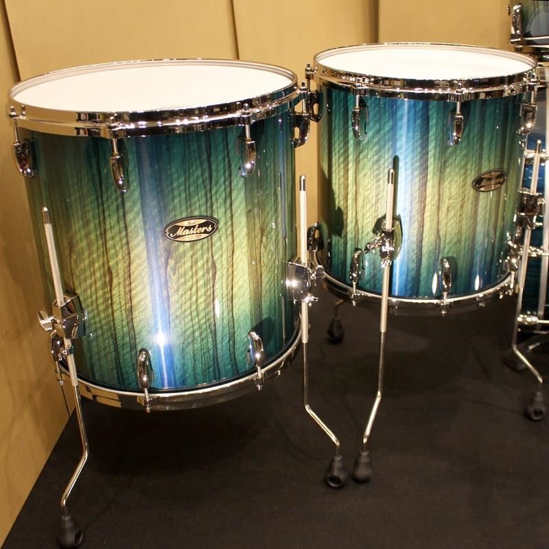 &amp;TEAM and TEAM 未使用　シリアルナンバー　5枚　セット Pearl Masters Maple Gum 5pc Drum Set - Scuba Blue Over Black