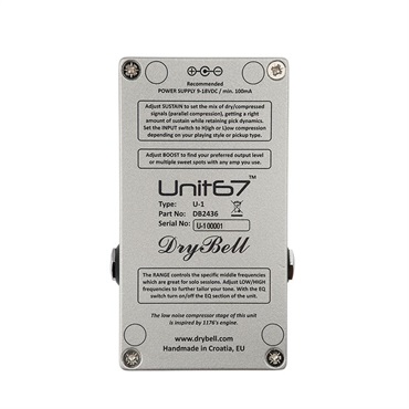 DryBell Unit67 [Tone Shaper， Compressor， EQ， Booster， Rangemaster]（ドライベル） 画像1