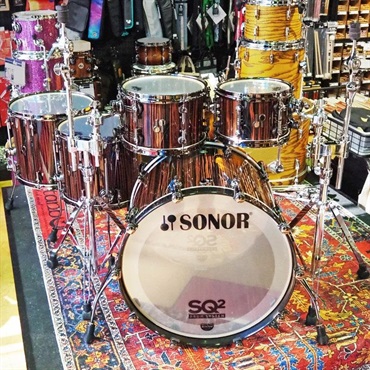 SONOR 【創業50周年大決算SALE】SQ2 System Beech Heavy 5pc Drum Kit -Ebony High Gloss- [BD22，TT10，TT12，FT14，FT16]【店頭展示特価品】 画像1