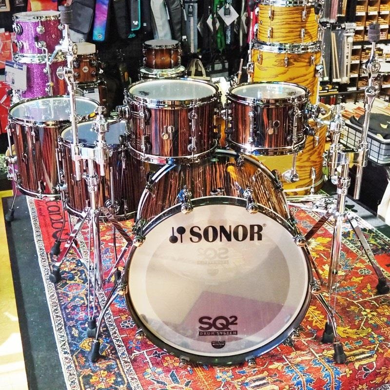 SONOR 【創業50周年大決算SALE】SQ2 System Beech Heavy 5pc Drum Kit -Ebony High Gloss- [BD22，TT10，TT12，FT14，FT16]【店頭展示特価品】 画像1