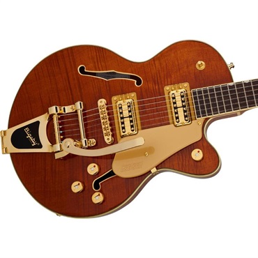 GRETSCH Electromatic LTD Flame Okoume Broadkaster Jr. Single Cut with Bigsby (Roundup Orange) 画像2