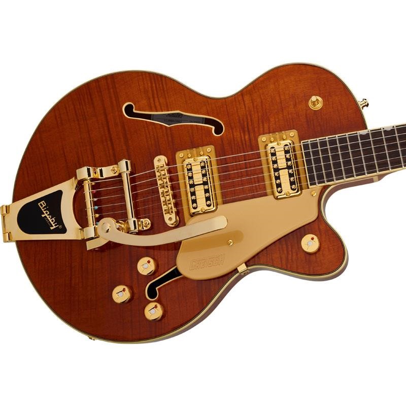 GRETSCH Electromatic LTD Flame Okoume Broadkaster Jr. Single Cut with Bigsby (Roundup Orange) 画像2