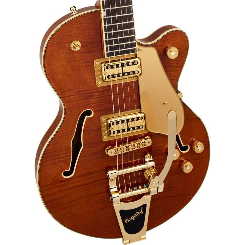 GRETSCH Electromatic LTD Flame Okoume Broadkaster Jr. Single Cut with Bigsby (Roundup Orange) 画像3