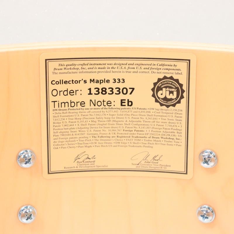 dw 【イケベ楽器店創業50周年企画モデル】DR366514SSN-DC3 [Collector's Pure Maple ''333'' Shell 14×6.5 / Quick Candy Black Burst over Italian Sycamore Exotic Veneer - Ziricote Inlay w/ Gold Leaf Pinstripes] 画像8