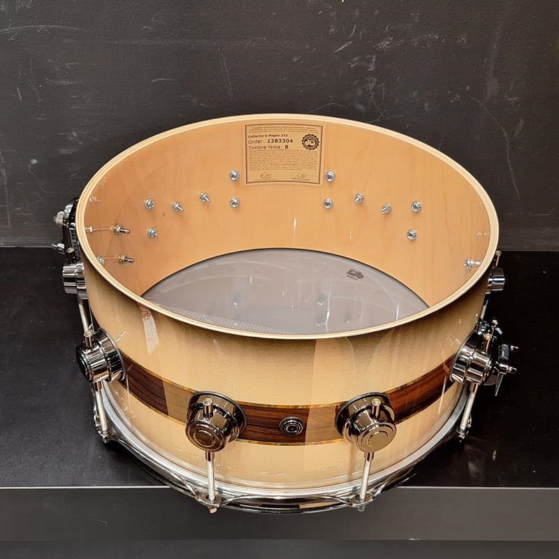 dw 【イケベ楽器店創業50周年企画モデル】DR366514SSN-DC3 [Collector's Pure Maple ''333'' Shell 14×6.5 / Quick Candy Black Burst over Italian Sycamore Exotic Veneer - Ziricote Inlay w/ Gold Leaf Pinstripes] 画像8