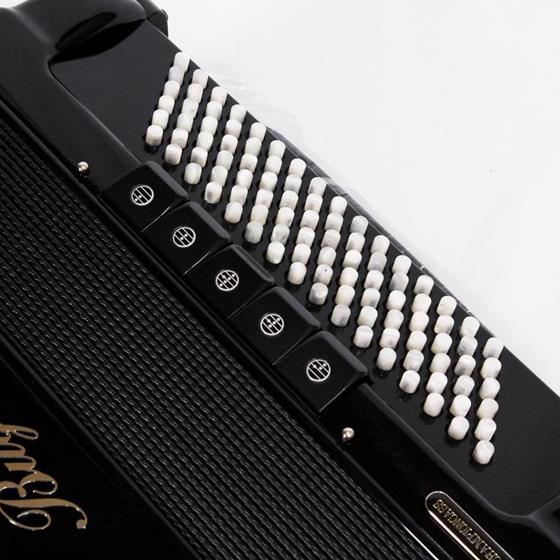 BUGARI (ボタンアコキャンペーン対象・対面レッスン6ヶ月分付) 470CHC BK H.M.M.L ダブルチャンバー搭載 BUGARI 中型 クロマチックアコーディオン 画像3