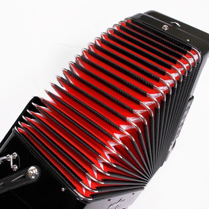 BUGARI (ボタンアコキャンペーン対象・対面レッスン6ヶ月分付) 470CHC BK H.M.M.L ダブルチャンバー搭載 BUGARI 中型 クロマチックアコーディオン 画像9